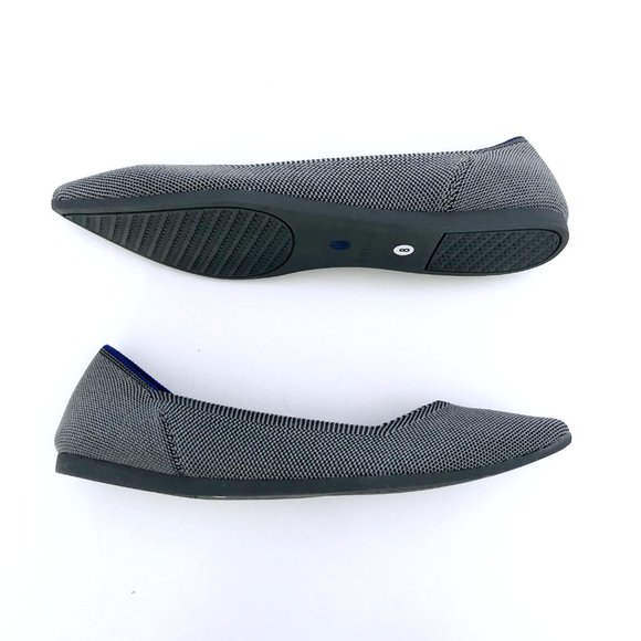 ROTHY Women's Grey Knit The Point Flats 8 - Picture 3 of 9